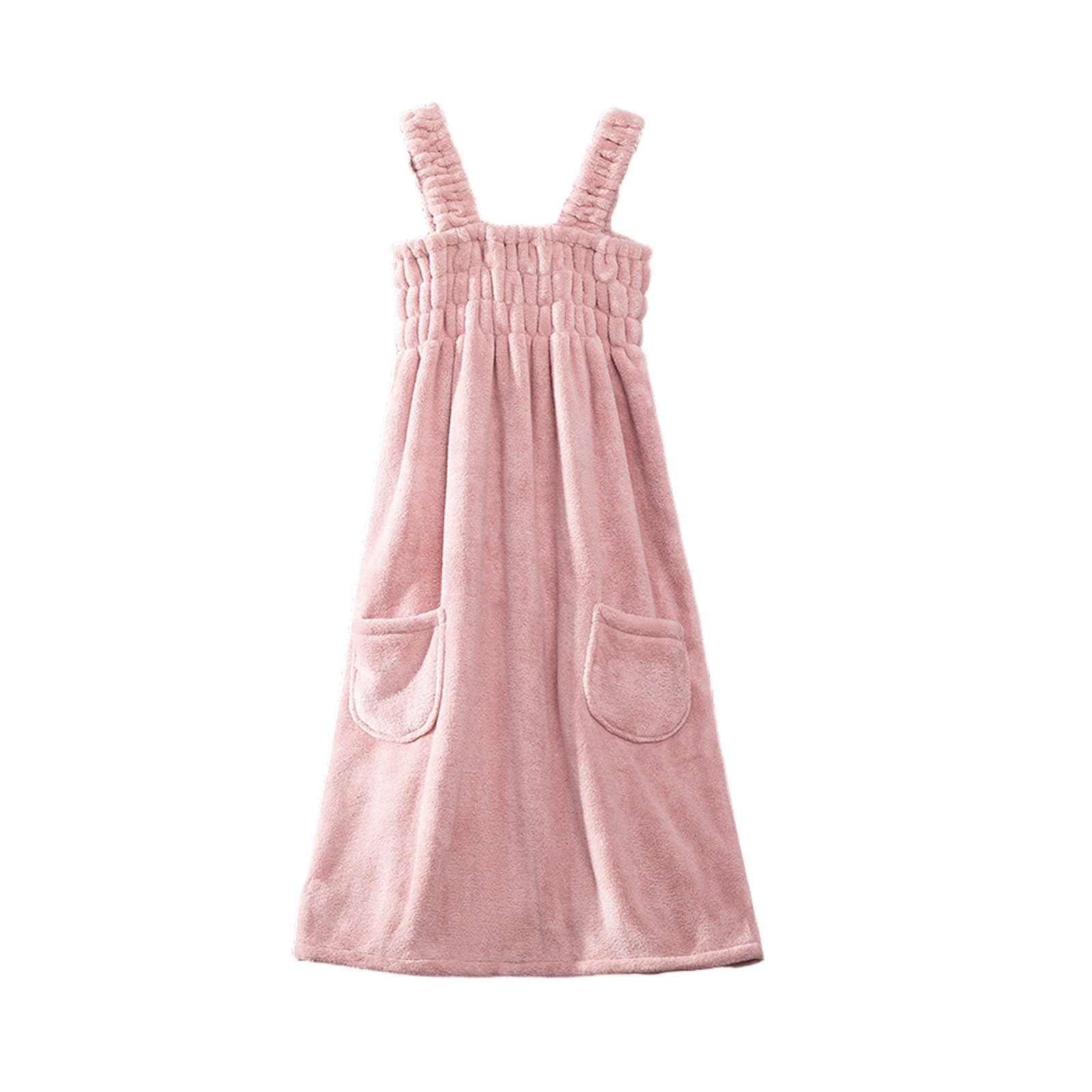 VQPeo Women Elastic Wearable Towel Dress Water Absorbent Bath Beach Spa Gym Towel Wrap Strappy Dress Bathrobes Bathing Shower Cover Up Nightwear Sleeping Dress Robe