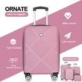 thumbnail image 6 of Tripcomp 11 Piece Hardshell Luggage Set, 20/24/28 Inch Carry On Spinner Suitcase with Packing Cubes Toiletry Bag, Lightweight Durable Travel Suitcase Smooth Rolling Wheels,Pink, 6 of 12