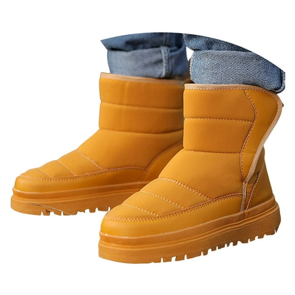 Quealent Girls Boys Warm Winter Boots Kids Outdoor Snow Boots(Toddler/Little Kid) Khaki for Size 3.5