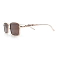 thumbnail image 6 of Luxury Jaguar Cougar Jewel Metal Arm Rectangle Hustler Sunglasses Gold - Brown, 6 of 8