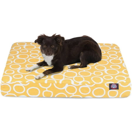 Majestic Pet | Fusion Shredded Memory Foam Rectangle Pet Bed For Dogs, Removable Cover, Yellow, Small