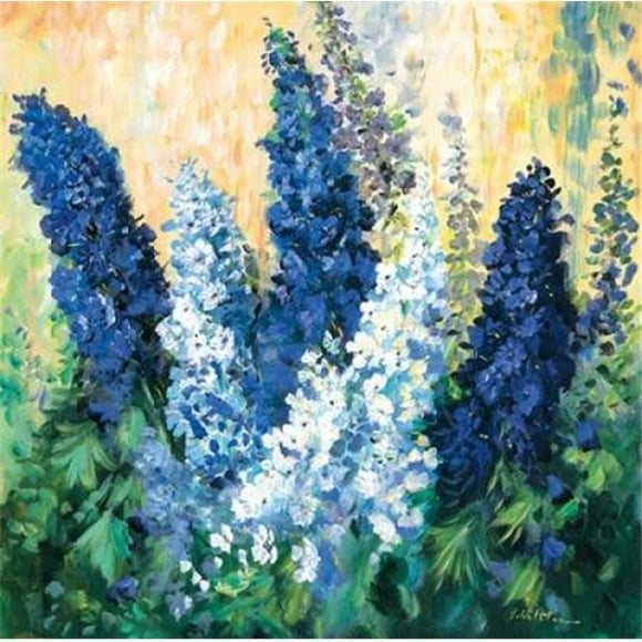 Larkspur in Blues Poster Print by Katharina Schottler, 12 x 12 - Small