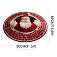 thumbnail image 3 of Linnome Christmas Round Non-Slip Optical Illusion Design Area Rug, Washable Xmas Carpet for Bedroom Kitchen Living Room Flooring, 3 of 4