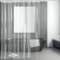 LAMIRO Clear Shower Curtain Liner,70"*70" Shower Liner Mold and Mildew Resistant,Transparent Curtain