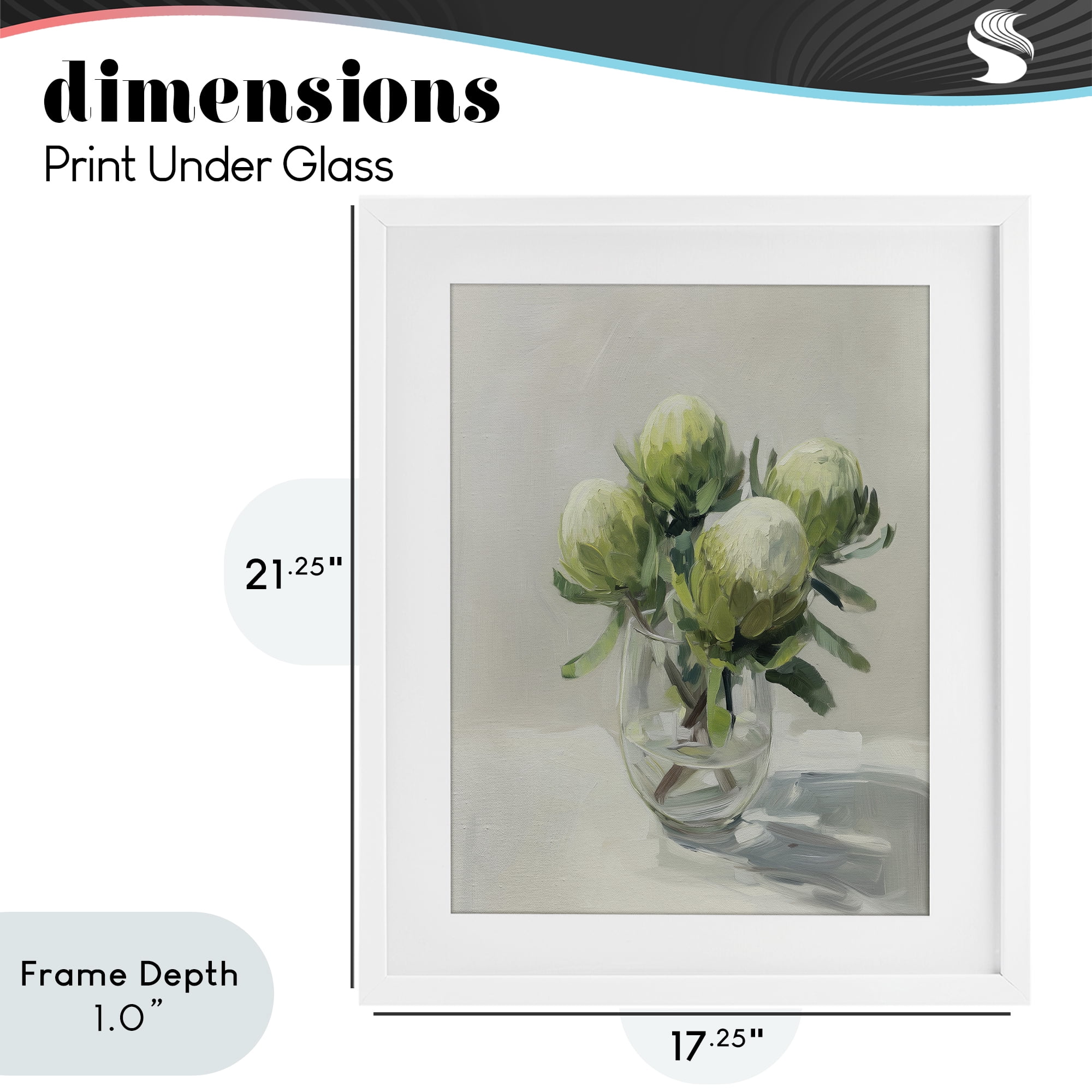 Stupell Industries Glass & Bloom Still Life White Framed Print Under Glass, design by Svetlana Aleynikova