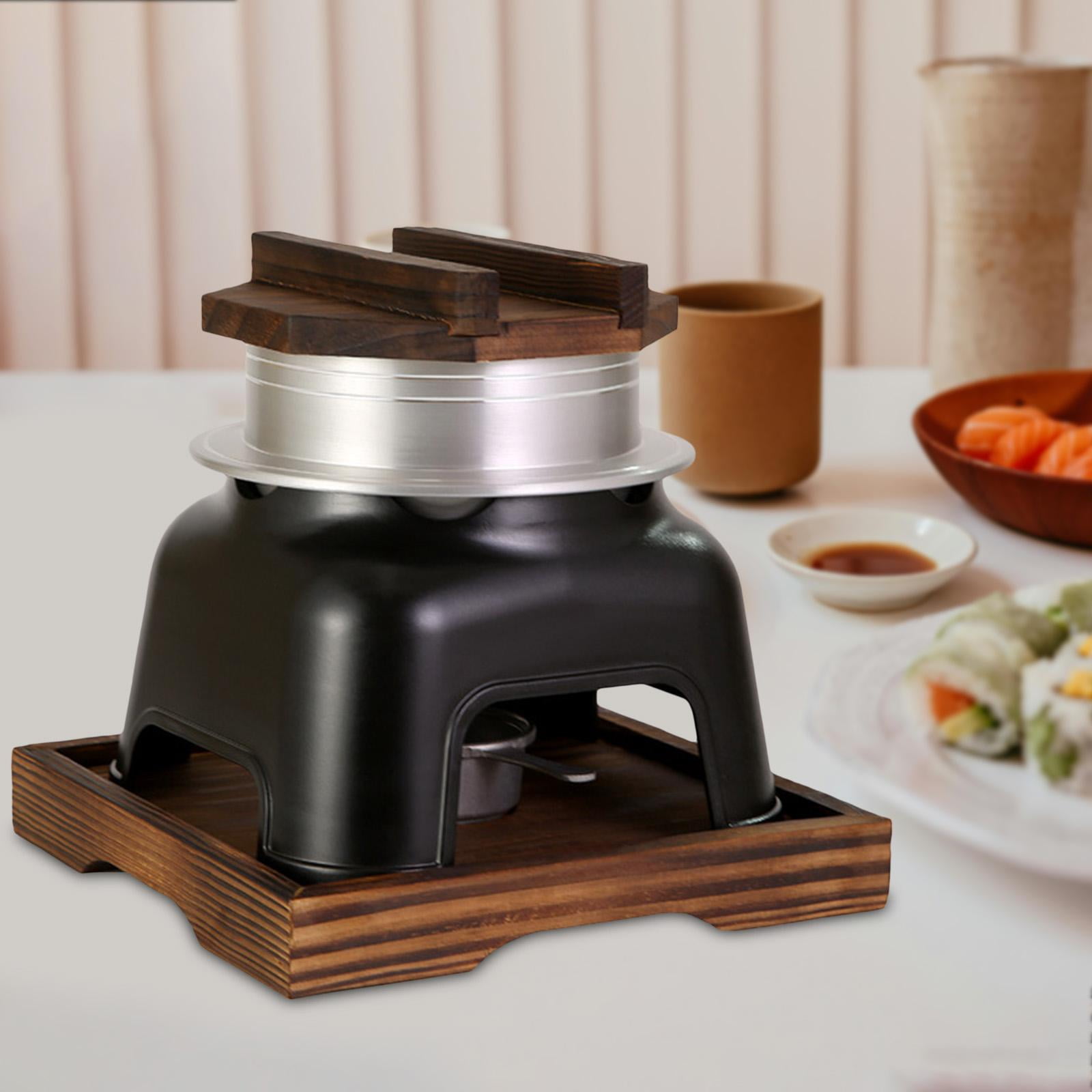 Fiocias Japanese Rice Cooker Cooker Set, Cast Iron Rice Cooker, for Camping Travel Party large