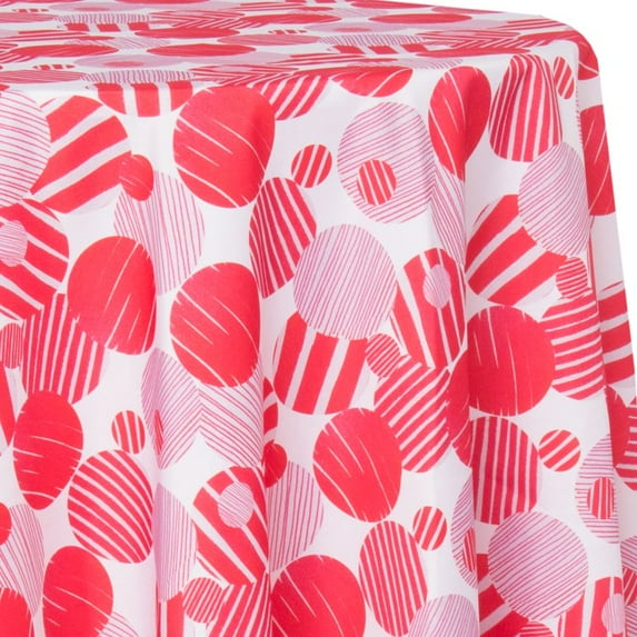 Ultimate Textile Stripe Spots 102-Inch Round Patterned Tablecloth