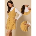 thumbnail image 2 of DARING DIVA Women's Corduroy Button Down Pinafore Overall Dress L Dark Yellow, 2 of 6