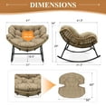 thumbnail image 5 of RADIATA Outdoor Indoor Papasan Rocking Chair 2PCS Oversized Wicker Royal Rocking Chair, Brown, 5 of 9