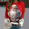 thumbnail image 2 of Fiaer Christmas Women Sweatshirts Trendy Funny Graphic Plus Size Tops Long Sleeve Crew Neck Fall Winter Pullover Red L, 2 of 5