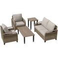 thumbnail image 4 of EAGLE PEAK Modern Wicker Outdoor Patio Furniture Set, 2 Chairs, 2-Seat Loveseat, Coffee Table and Side Table, 5 Pieces, Brown/Gray, 4 of 10