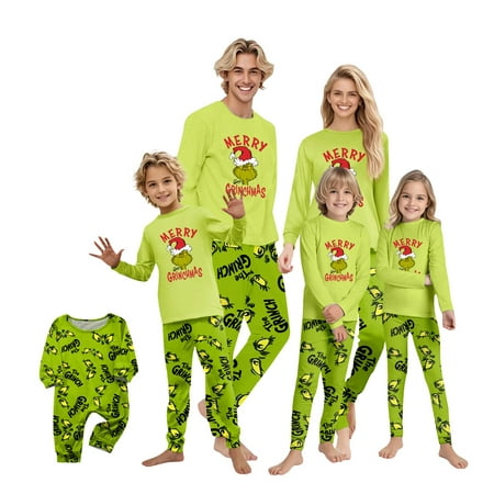

Holiday Christmas Pajamas Family Matching Pjs Set Christmas Prints Family Matching Long Sleeve Set Family Matching Sets Christmas Pjs for Family Baby 12 Months