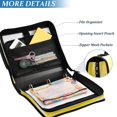 thumbnail image 4 of Water-Resistant 3-Ring Binder Organizer with Multiple Pockets Zipper Binder Bag for Office Yellow and White Checkered Squares, 4 of 8