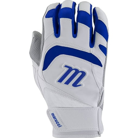 UPC: 0840058750010 | Marucci Signature Adult Baseball Softball Batting Gloves  White/Royal  Medium