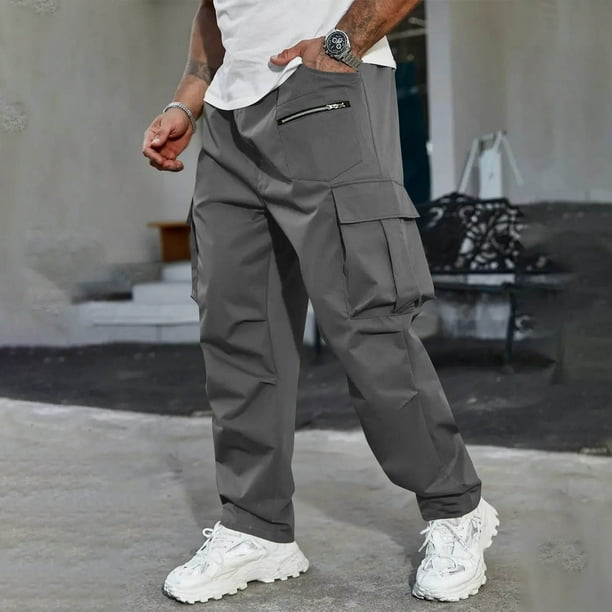 Pantalones largos para hombre, primavera y verano, color liso