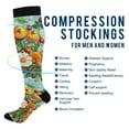 thumbnail image 2 of FORMRS Womens Knee High Socks Casual Long Thick Travel Daily Wear, 1 Pair, Pink Floral Tomatoes, 2 of 6