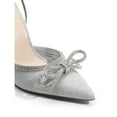 thumbnail image 5 of Women's Rhinestone Bow Lace-Up Stiletto Heels Pointed Toe Dress Sandals, 5 of 5