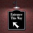 thumbnail image 2 of Entrance This Way 45 Degree Up Left Arrow BLACK Aluminum Composite Sign, 15"x18", 2 of 9