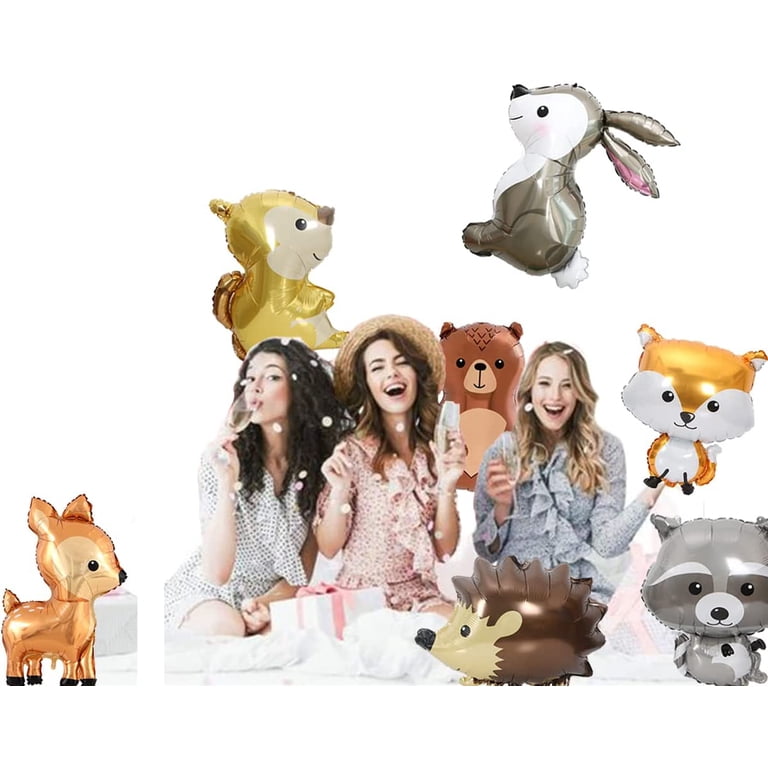 Finypa Fuchs-Ballons Aus Mylar – 63 Cm, 4 Stück, Für Wald-Mottoparty, Baby-Shower Oder Kindergeburtstag