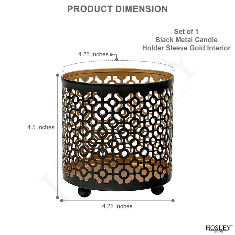 Hosley Set of 8, Metal Jar Candle Sleeves/Holders - Your Choice of