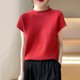 thumbnail image 1 of mfyjkho Tops Para Mujer, Blusas Y Camisas De Cuello Redondo De Manga Corta De Punto De Color Liso Para Mujer Tops Y Blusas Para Mujer Xl, 1 of 3