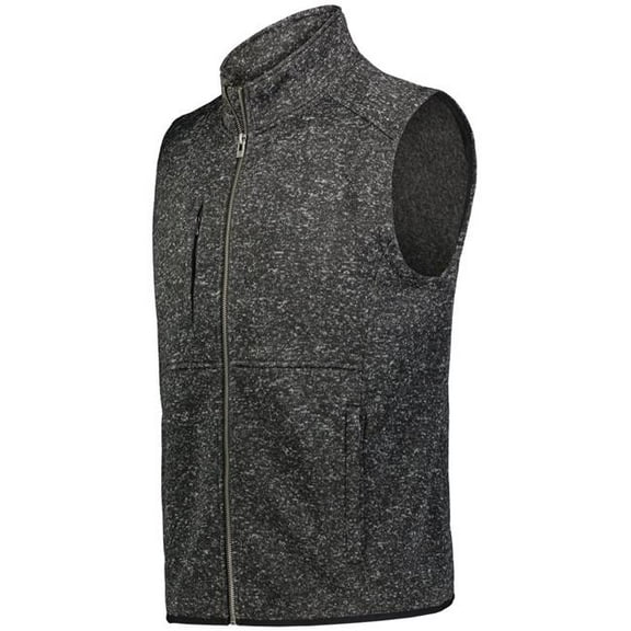 Holloway 223542.K94.S Alpine Sweater Fleece Vest, Black Heather - Small