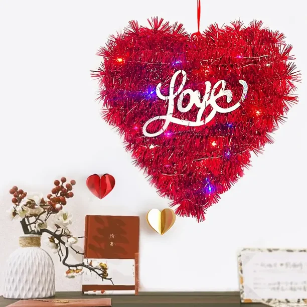 Hot-selling Valentine's Day Decorations Door Hanging Wall Hanging Ornaments Gift Lover Heart Word Card Door Hanging Valentine's Day Atmosphere Ornaments 11inh*11.8inch 11inh*11.8inch Gao Jinjia unisex