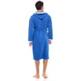 thumbnail image 6 of Men’s Terry Hooded Robe Spa Waffle Weave Bathrobe for Men 100% Cotton Robes Blue XXL, 6 of 8