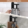 thumbnail image 3 of Ganchos de pared de alta resistencia, colgador giratorio para utensilios, estante de cocina para ahorrar espacio, organizador de pared con 8 ganchos extraíbles y 2 ganchos para colgar, color negro para espátula, cuchara, taza, toalla, llave Sailing Electrónica, 3 of 6