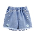 thumbnail image 2 of Amidoa&nbsp; Wide Leg Girls Jeans Shorts Casual With Pockets Baggy Kids Summer Denim Shorts Blue Size 3T, 2 of 9