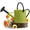 Green & Black, variant on Plexon 1 Gallon Watering Can Metal, White Garden Metal Watering Can Outdoor, Indoor Metal Watering Can, Large Gardening Watering Pot, Black Galvanized Steel Handles and Removable Spray Spout