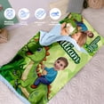 thumbnail image 2 of AOLOA Custom Toddler Nap Mat for Daycare, Boys Travel Sleeping Bag Kids Nap Mats with Pillow Blanket for Preschool Kindergarten, Personalized Name Easy Carry Nap Sack Dinosaur, 2 of 8