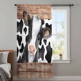 thumbnail image 3 of Cow Printed Sheer Curtains 72 Inches Long, Farmhouse Watercolor Country Wooden Grain Light Filering Curtains, Breathable Simi Curtain Privacy Drapes for Living Room Bedroom Window Treatment, 3 of 9