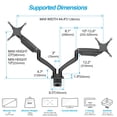 thumbnail image 5 of AVLT Dual 13"-43" Monitor Arm Desk Mount fits Two Flat/Curved Monitor Full Motion Height Swivel Tilt Rotation Adjustable Monitor Arm - Black/VESA/C-Clamp/Grommet/Cable Management, 5 of 5