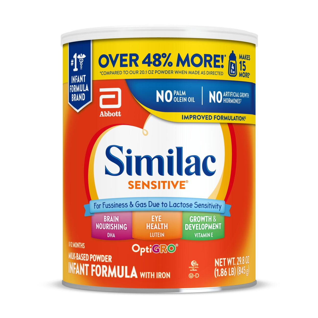 Similac Sensitive Infant Formula, for Fussiness & Gas Due to Lactose