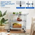 thumbnail image 2 of Metal Utility Rolling Cart, 990lbs Capacity 3 Tier Heavy Duty NSF Rolling Chrome Trolley Cart with Wheels & Wire Shelving & Handle Bar-Storage Carts on Wheels for Kitchen, Office, Outdoor,Serving, 2 of 14