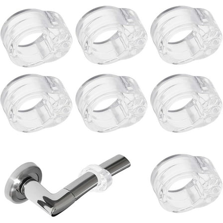 1 Box 8Pcs Clear Door Handle Stoppers Wall Protector Door Bumpers for DIY Walls Door Knob Wall Shield Door Bumper Ring for DIY Home Kitchen Bathroom Office Dampening Noise