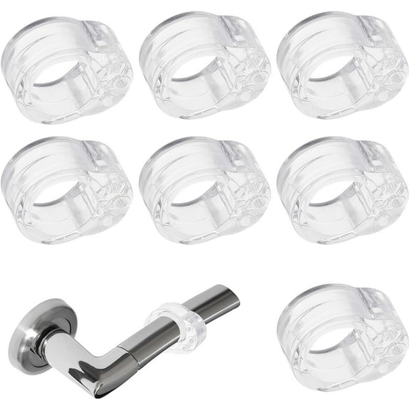 1 Box 8Pcs Clear Door Handle Stoppers Wall Protector Door Bumpers for DIY Walls Door Knob Wall Shield Door Bumper Ring for DIY Home Kitchen Bathroom Office Dampening Noise