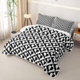 thumbnail image 3 of Castle Fairy Minimalism Heart Check Quilt King 3 Pieces,Retro Geometric Heart King Coverlet Set,Black White,1 Bedspread and 2 Pillowcases, 3 of 7