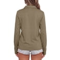 thumbnail image 4 of Long Sleeve Polo Shirts for Women Button Collared Golf Tops Solid Color Breathable Tees, S, 4 of 5