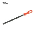 thumbnail image 3 of Uxcell 2pcs Triangular File 6" T12 Bearing Steel Cut Hand Rasp Files with Red Plastic Handle, 3 of 6