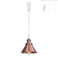 thumbnail image 1 of FSLiving Adjustable Height Track Pendnat Light J-Type Retractable Lift Track Spotlight with Telescoping Rod Adjustable Gimbaled Lamp-Post Juno Track Industrial Cone Lamp, Rose Gold - 1 Light, 1 of 7