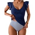 thumbnail image 1 of Traje de baño Tankini Aidonger Tummy Control con volantes fruncidos para mujer, 1 of 5