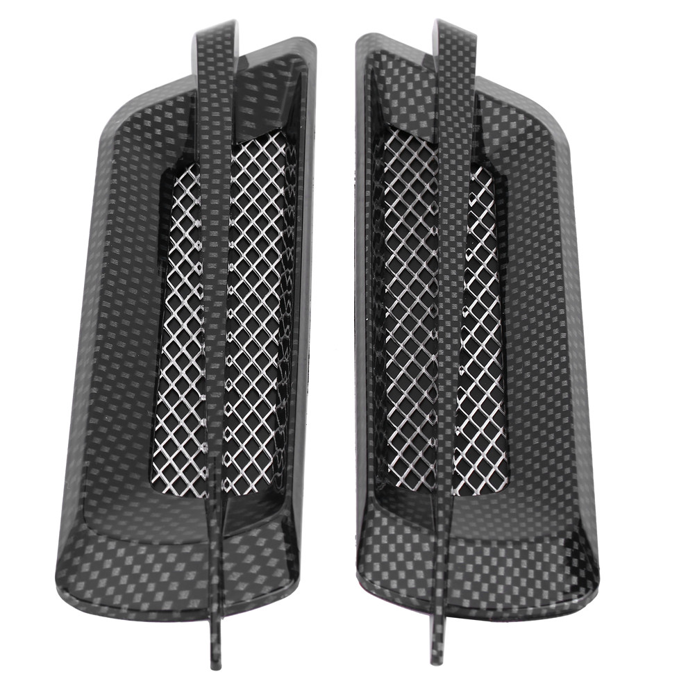 Tebru Side Air Flow Grille, 2pcs Car Side Air Flow Intake Grille Vent Net Hole Cover Decorative