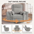 thumbnail image 3 of Homall 360° Swivel Nursery Recliner Power Swivel Rocker Recliner Chair with 2 Pillows Comfy High Back Adult Glider Rocker for Living Room,Corduroy Gray, 3 of 8