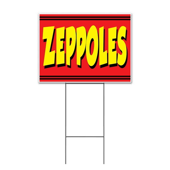 Zeppoles (18" x 24") Yard Sign, Includes Metal Step Stake