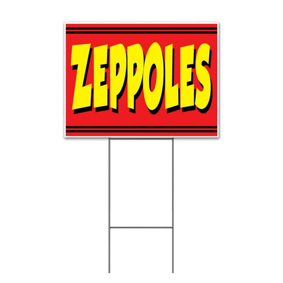 Zeppoles (18" x 24") Yard Sign, Includes Metal Step Stake