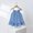 Blue, variant on HOMADLES Toddler Girls Dress Mesh Cotton Crewneck Sleeveless Mesh Bow Print Thin Lightweight Casual Dress Blue 4 T