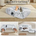thumbnail image 3 of Extra Large Cat Tunnel Bed, 4 Ways Tunnels for Indoor Cats, Multi-cat Family Peekaboo Cave & Cat Bed, Plush Cat Donut with Washable Middle Mat, Exit Balls, Pet Play Toy for Kitten Puppy Rabbit, 3 of 7