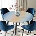 thumbnail image 5 of Elastic Fitted Round Tablecloth, Blue Ombre Waterproof Stretch Table Cover for 55"-60" Tables, Modern Yellow Gradient Farmhouse Art Washable Outdoor Tablecloths for Patio, Picnic, Camping, 5 of 9